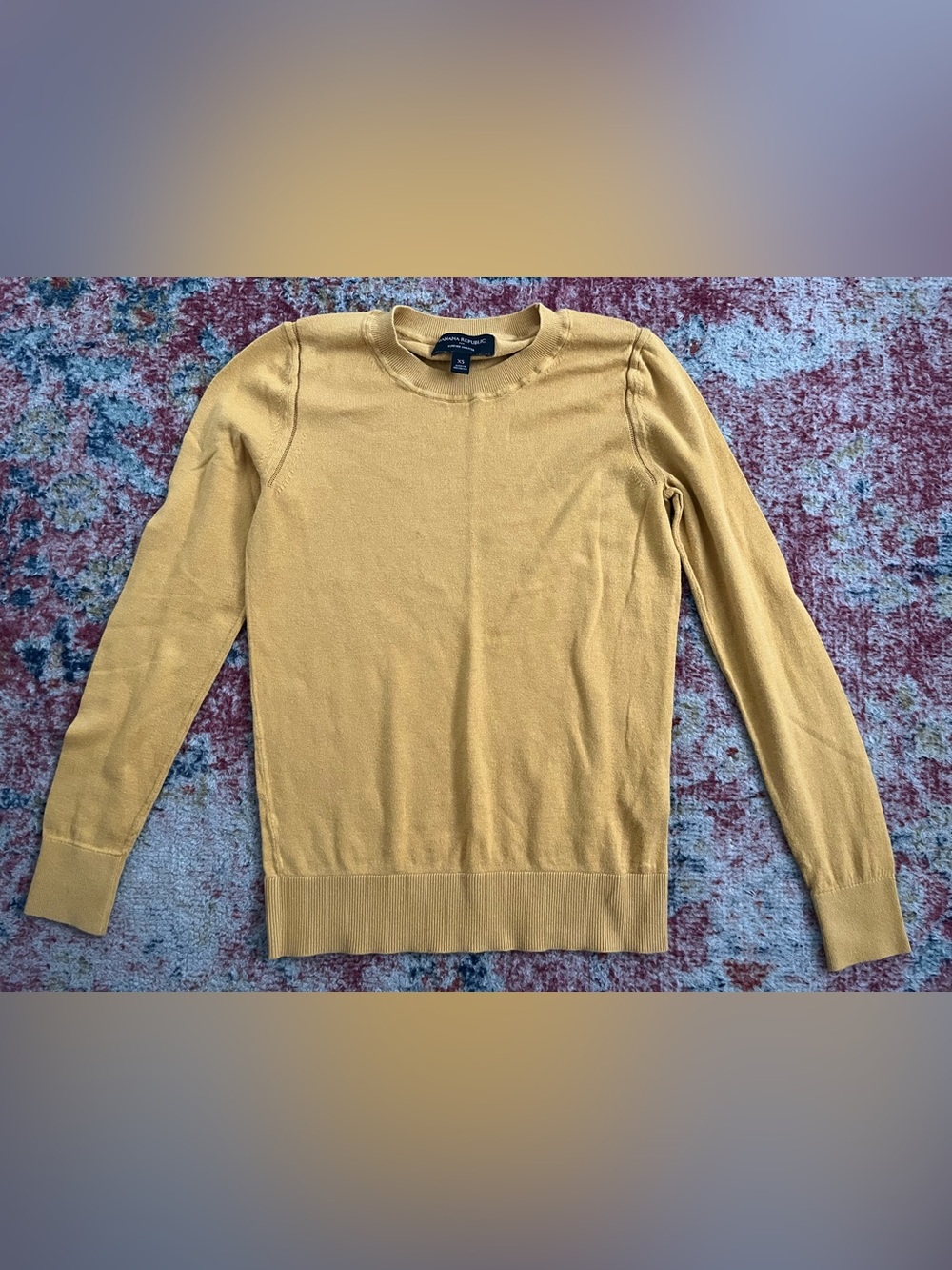 Banana Republic Women's Mustard Crew Sweater - Solid Yellow size XS